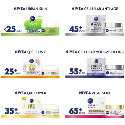 Nivea Hyaluron Cellular Filler Anti-Age Dagcrème SPF15 voor 45+, 50ml alle typen