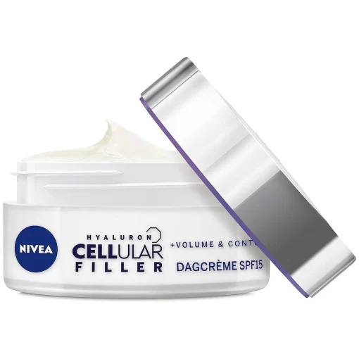 Nivea Hyaluron Cellular Filler Anti-Age Dagcrème SPF15 voor 45+, 50ml open potje