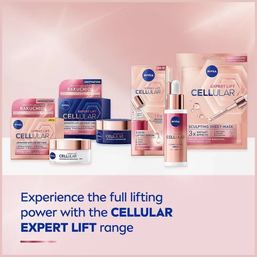 NIVEA CELLular Expert Lift Serum Gezicht - Oogserum met Liftend effect - Gezichtsserum Met Bakuchiol - Alternatief voor Retinol - 30ml productlijn