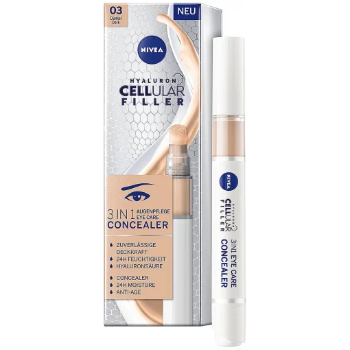 Nivea Cellular Filler 03 Donker Eye Cushion verpakking voorzijde met stift