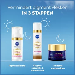 NIVEA Cellular LUMINOUS630 CC Fluid Cream met SPF 30 Dark - Anti-Pigmentvlekken Crème - Gekleurde Dagcrème - Gezichtscreme - 40ml in 3 stappen