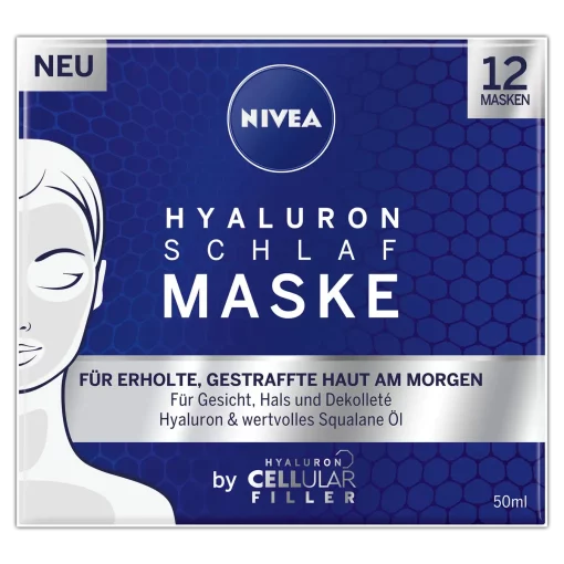 Nivea Hyaluron Cellulair Slaapmasker, 50 ml verpakking voorzijde