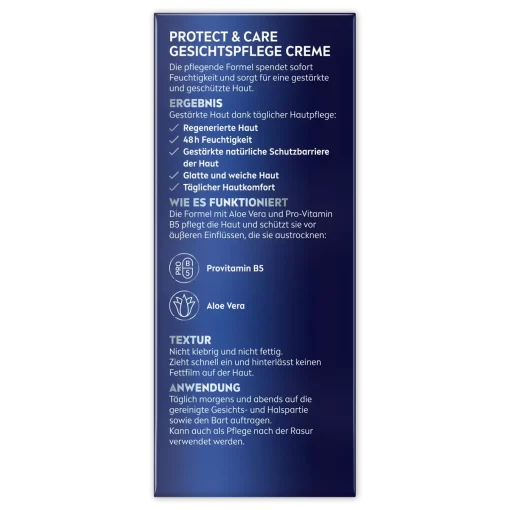 Nivea Men Protect & Care Gezichtscrème 75 ml verpakking achterzijde