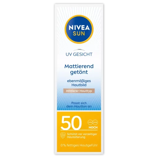 Nivea Sun UV Gezicht BB Cream SPF50, 50 ml verpakking voorzijde