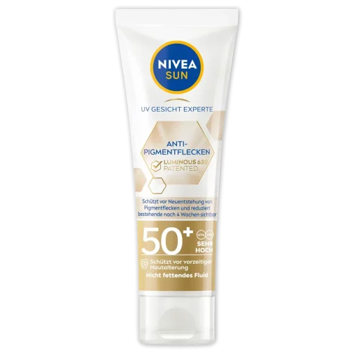 NIVEA SUN Zonnebrand Gezicht Anti Pigmentatie SPF 50+ 40 ml tube voorzijde