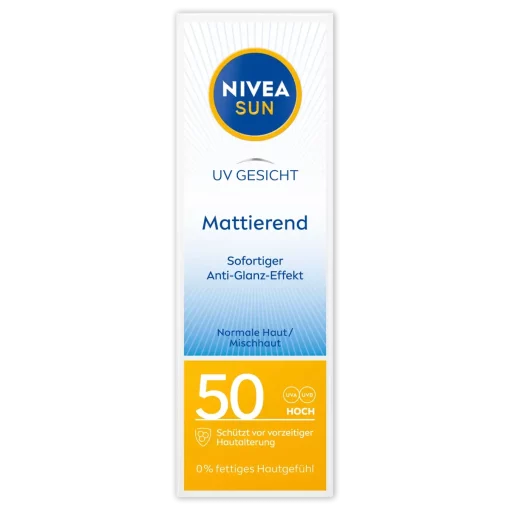 Nivea Sun Zonnematerende gezichtscrème SPF50, 50 ml verpakking voorzijde