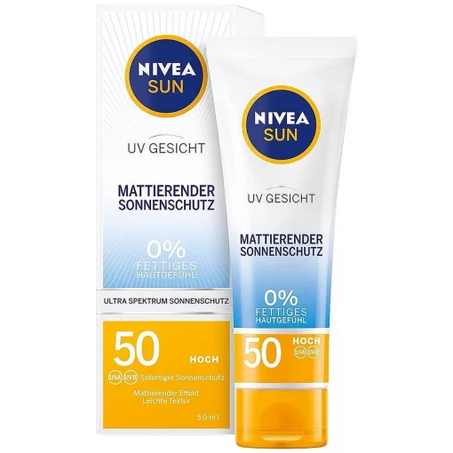 Nivea Sun Zonnematerende gezichtscrème SPF50, 50 ml