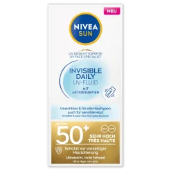 Nivea UV Face Invisible Daily Fluid SPF50+ Fl 40 ml verapkking voorzijde