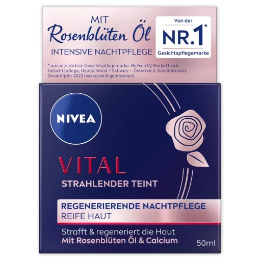 Nivea Vital Stralende Nachtcrème 50ml verpakking voorzijde