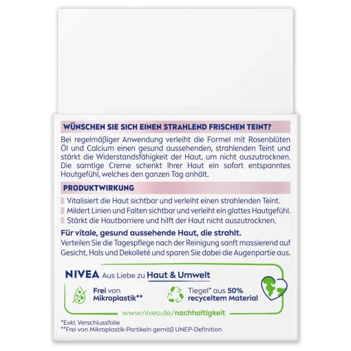 Nivea Vitale Stralende Teint Dagcrème, 50 ml verpakking achterzijde