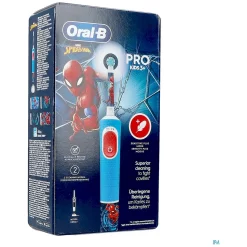 Oral-B Elektrische Tandenborstel Pro Kids Spider-Man doos schuinvoor