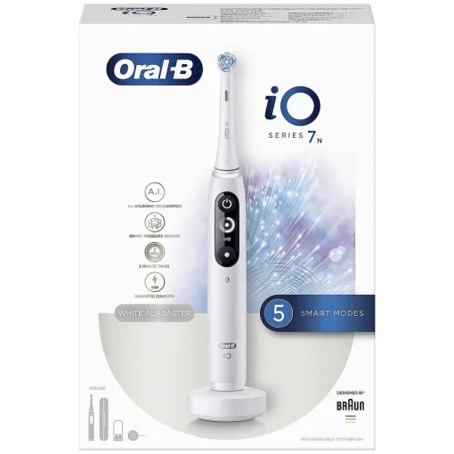 Oral-B iO 7n - Elektrische Tandenborstel - Wit voorzijde doos