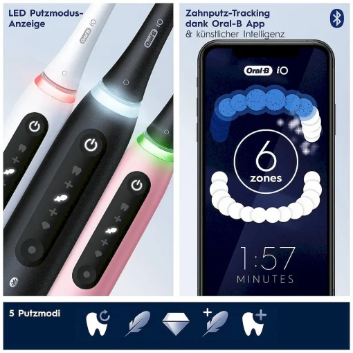 Oral-B iO Series 5 Volwassene Roterende-oscillerende tandenborstel Wit zones