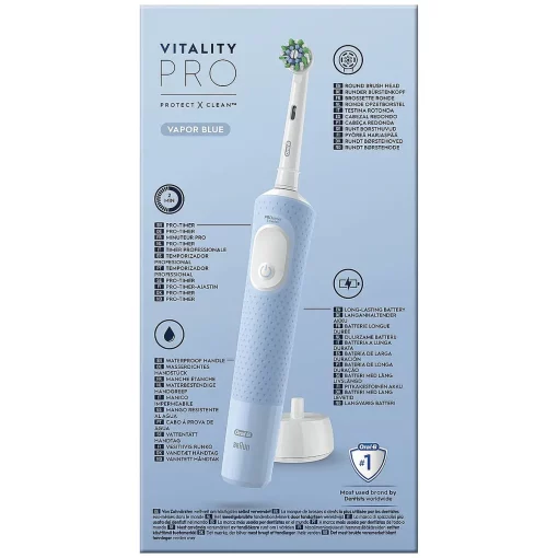 Oral-B Vitality Pro Blauw Elektrische Tandenborstel verpakking achterzijde