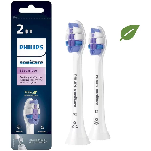 Philips Sonicare Optimal Sensitive - Opzetborstels - Wit - Verpakking van 2 - HX6052/10