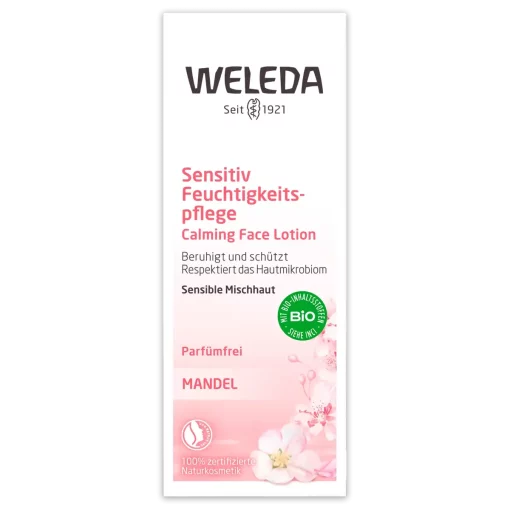 Weleda Verzachtende Gezichtscrème Light Amandel 30ml 100% natuurlijk voorzijde verpakking