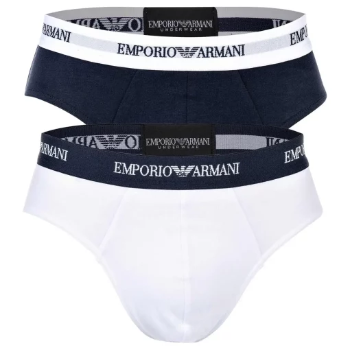 Emporio Armani Slip 2-pack wit en navy maat L