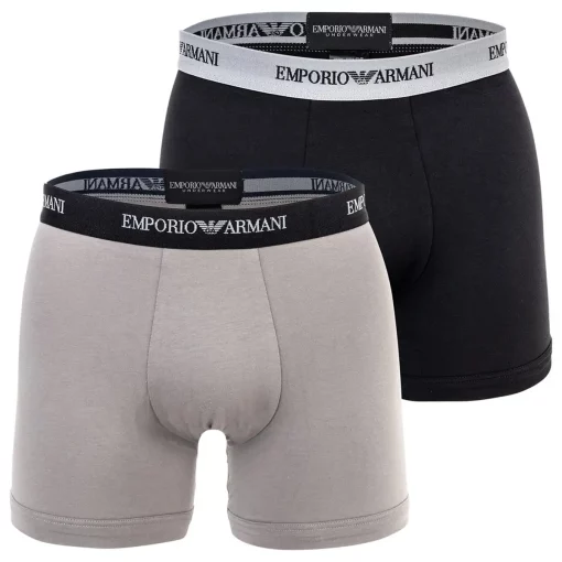 Emporio Armani Trunk Boxershorts Heren 2-pack zwart en grijs maat L