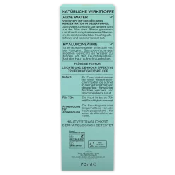 L'Oréal Paris Hydra Genius Aloe Water Moisturizing Fluid, 70ml verpakking achterzijde