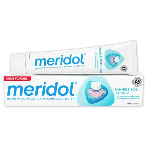 Meridol Tandvleesbescherming Tandpasta 75 ml verpakking en tube