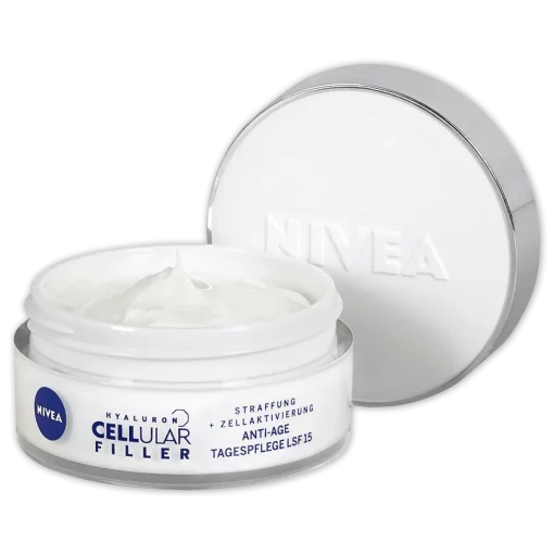 NIVEA Hyaluron Cellular Filler Anti-age Day Cream SPF15 Dagcrème Gezicht, Nek 50 ml open potje