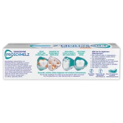 Sensodyne Proglasur Gentle Whitening Dagelijkse Tandpasta 75ml 8 Tandpasta ProSchmelz Sanft Weiss Plus, 75 ml verpakking achterzijde