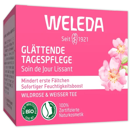 Weleda Gezichtscrème Verzachtende Wilde Roos, 40 ml verpakking voorzijde