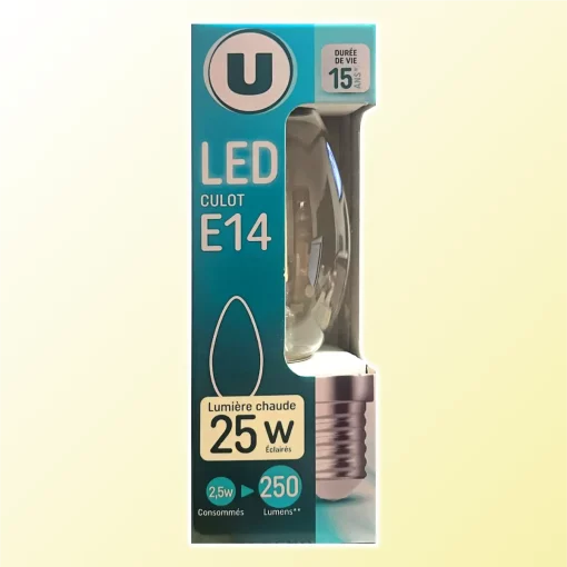 Magasins-U LED Spot E14 25w, Energielabel A++, 2,5W-25W 250 lumen