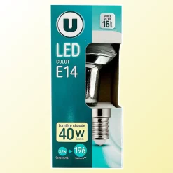 Magasins-U LED Spot E14 40w, Energielabel A+, 3,2W>40W 196 lumen