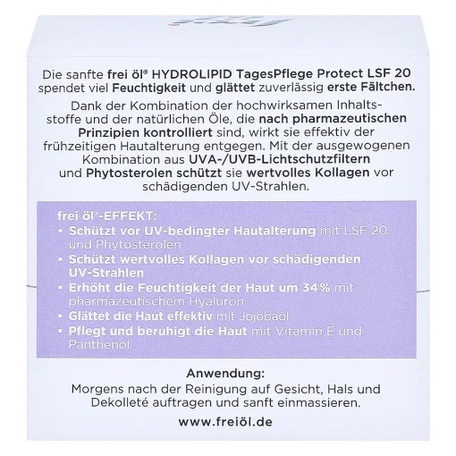 Frei öl Hydrolipid Dagverzorging Bescherm SPF 20 Crème achterzijde