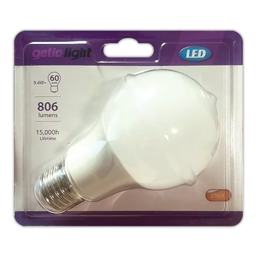 LED Lamp E27 Warm Wit Energielabel A+, 9,4W>60W 806 lumen