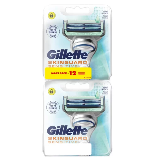 Gillette SkinGuard Sensitive Scheermesjes Aloë Vera 12-pack