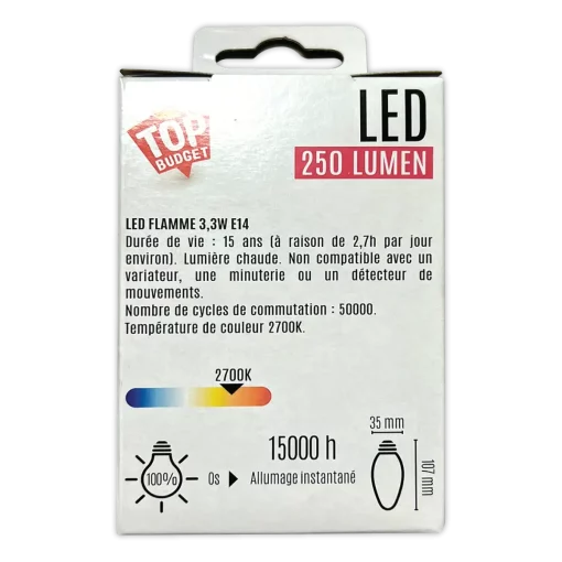 Frosted Flame LED-lamp E14 2-pack achterzijde