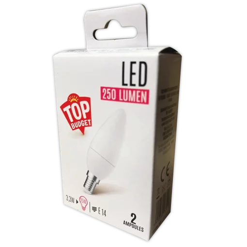 Frosted Flame LED-lamp E14 2-pack voorzijde