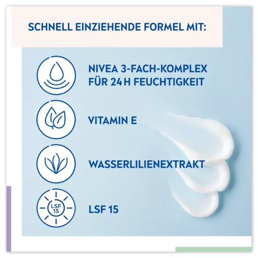 Nivea Gezichtscrème Essentials verfrissend SPF 15, 50ml vitame E