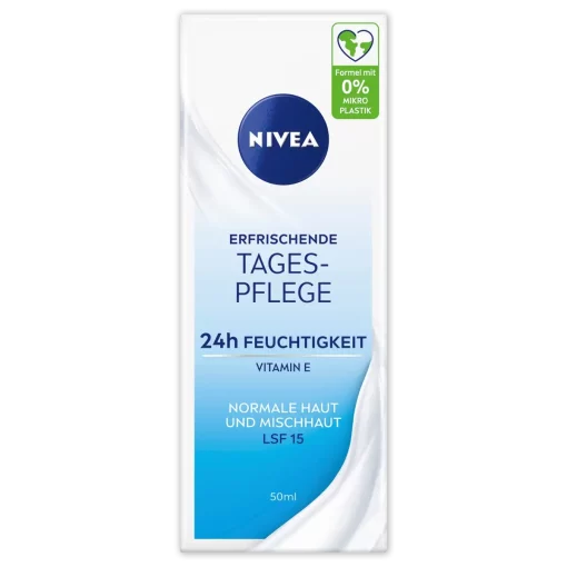 Nivea Gezichtscrème Essentials verfrissend SPF 15, 50ml verpakking voorzijde