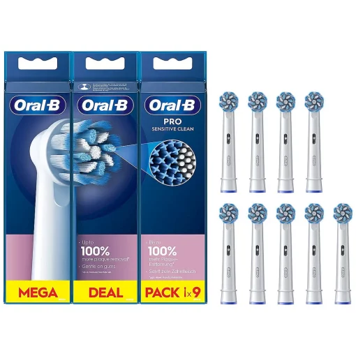 Oral-B Opzetborstels Sensitive Clean 9-Pack met losse borstels