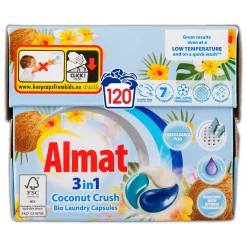 Almat Coconut Crush 3in1 Wasmiddel Capsules 120 stuks Tropisch fris en krachtig