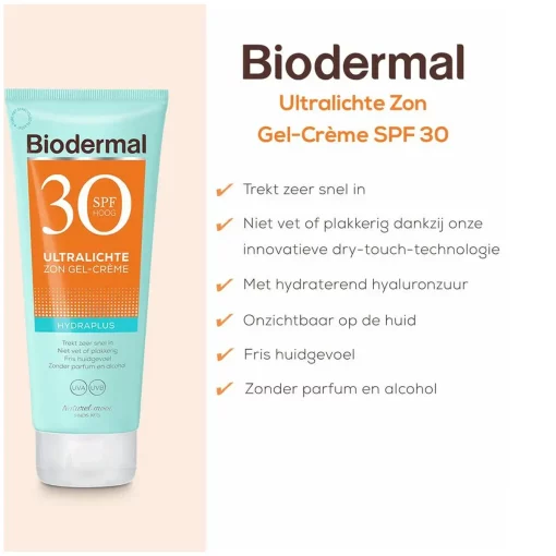 Biodermal Hydraplus SPF30 150ml Ultralichte zonbescherming