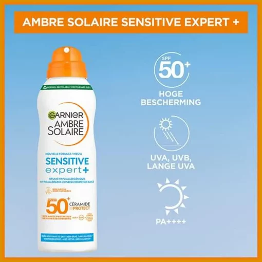 Garnier Ambre Solaire SPF50 Mist 150ml Gevoelige Huid & Waterresistent