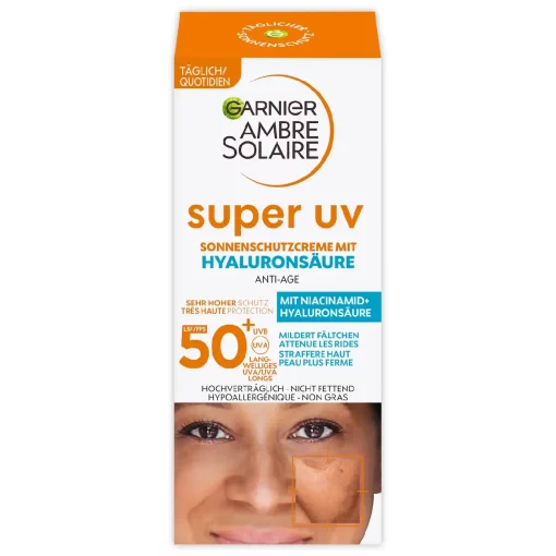 Garnier Ambre Solaire Super UV SPF50 verpakking voorzijde