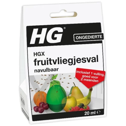 HG Tegen Fruitvliegjes (20ml) Effectieve en Navulbare Fruitvliegjesval +1 Navulling