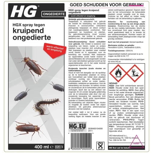 HGX Spray Tegen Kruipend Ongedierte (400ml) 6 Weken Bescherming! - Afbeelding 2