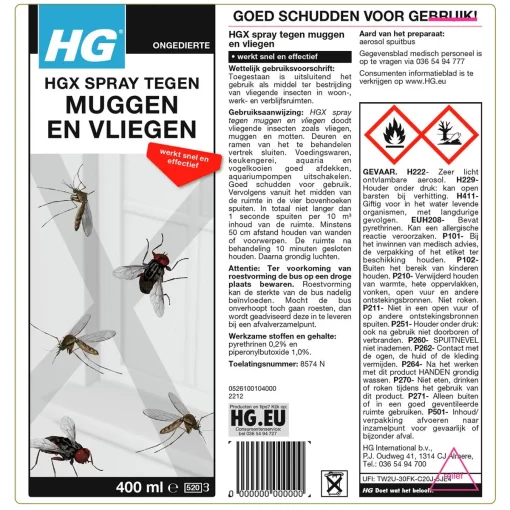 HGX Spray Tegen Muggen en Vliegen! (400ml) Direct Effectief (Snel & Krachtig) - Afbeelding 2