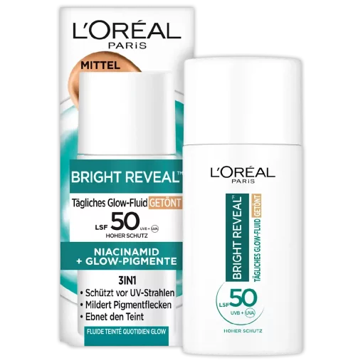 L'Oréal Bright Reveal SPF50 MITTEL Getinte Glow Fluid 50ml