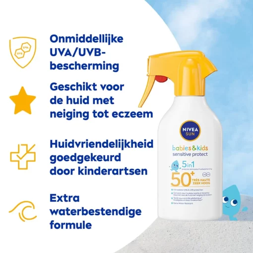 Nivea Sun Babies en Kids Sensitive Protect Zonnebrand Spray SPF50 270ml