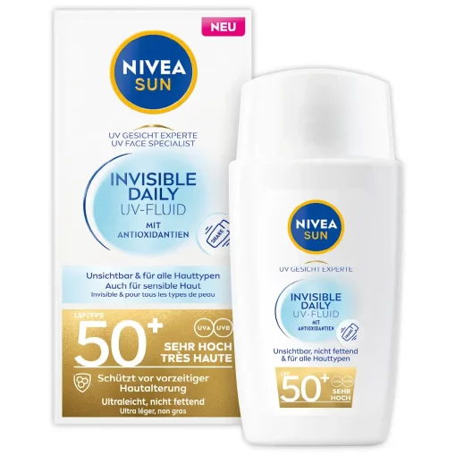 NIVEA SUN Fluid Face Invisible Daily SPF50 Onzichtbare bescherming (40ml)