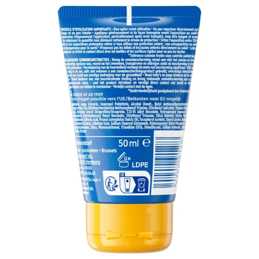 Nivea Sun Kids Protect en Hydrate Kids SPF50 50ml achterzijde