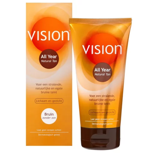 Vision All Year Natural Tan 135ml Natuurlijke zelfbruiner zonder strepen