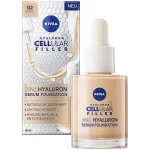 NIVEA 3in1 Hyaluron Serum Foundation Mittel 02 30ml Hydratatie & Dekking